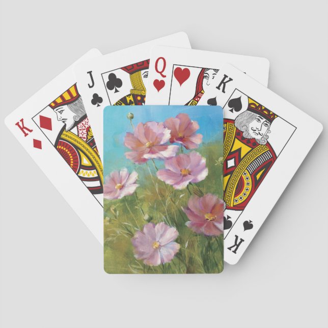 Baraja De Cartas Un jardín floral rosado (Reverso)