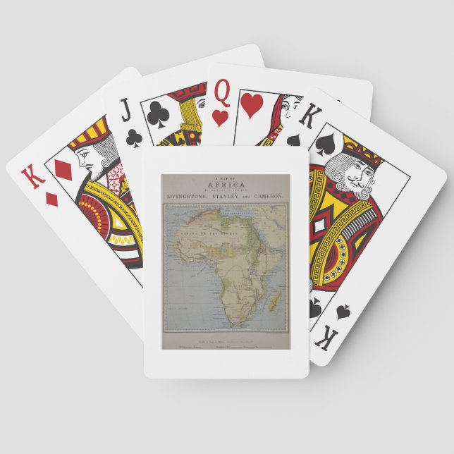 Baraja De Cartas Un mapa de África para ilustrar los viajes de (Reverso)