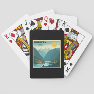 Baraja De Cartas Un nostálgico afiche clásico de viajes - fiordos d