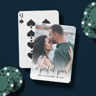 Baraja De Cartas Un par perfecto Foto de compromiso o favor de bo