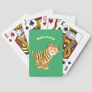Baraja De Cartas Un personalizado feliz del cachorro de tigre