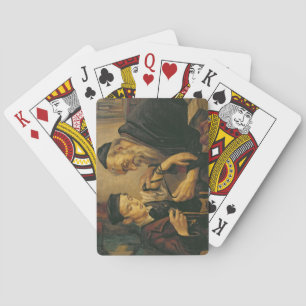 Baraja De Cartas Un rabino que ata los Phylacteries al brazo de un