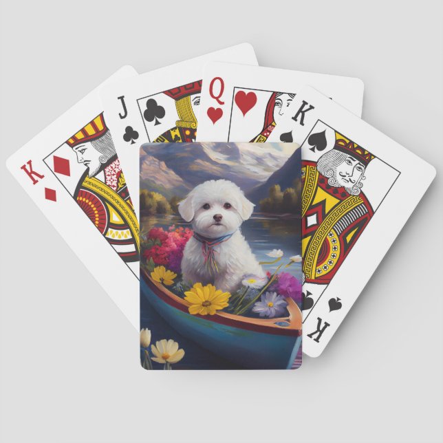 Baraja De Cartas Una Aventura Escenaria: Una Aventura Bichon Frise  (Reverso)