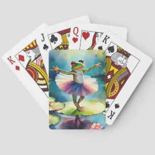 Baraja De Cartas Una bailarina de rana bailando en una hoja de loto