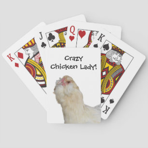 Baraja De Cartas ¡Una dama de pollo loca! Raras Wheaten Ameraucana 