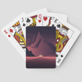 Baraja De Cartas Una ilustración de una puesta de sol en la montaña