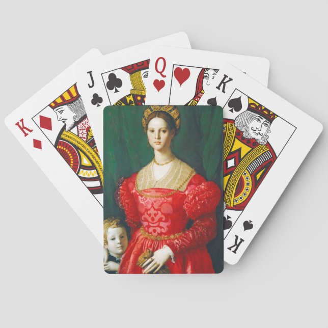 Baraja De Cartas Una joven y su pequeño niño, c.1540 (Reverso)