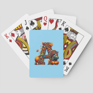 Baraja De Cartas Una letra A al estilo de Acción de Gracias
