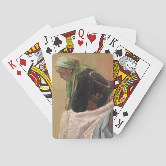 Baraja De Cartas Una mujer profunda en el pensamiento (por Oleksa N (Reverso)