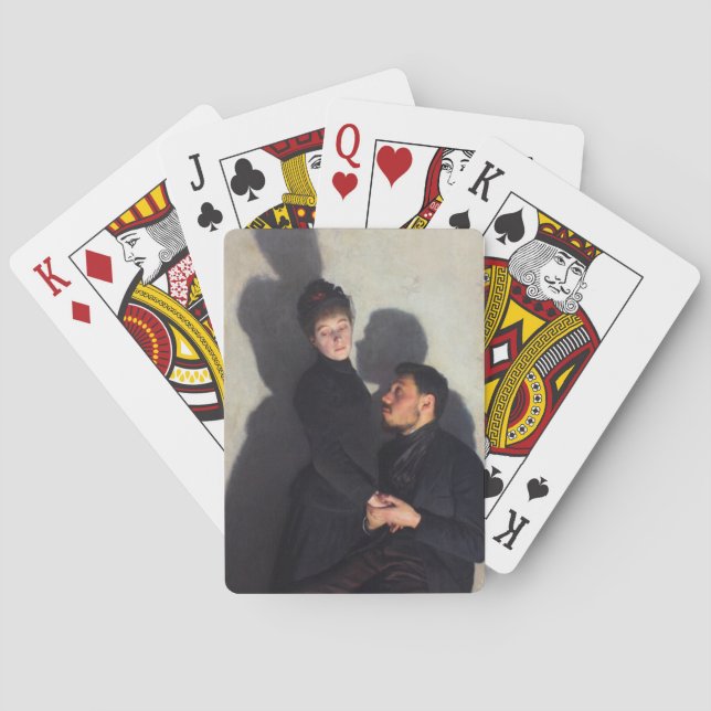 Baraja De Cartas Una pareja con sombras fundidas (por Emile Friant) (Reverso)