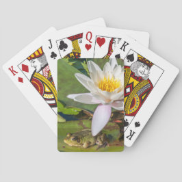 Baraja De Cartas Una rana bajo una flor de nenúfar