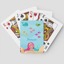 Baraja De Cartas Una sirena pequeña y personalizada Girly bajo el m
