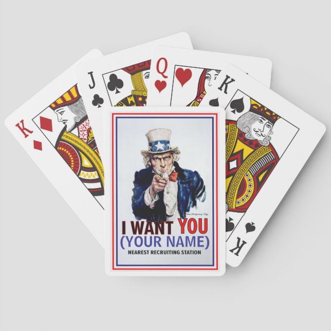 Baraja De Cartas Uncle Sam Recrutando Tarjetas (Reverso)