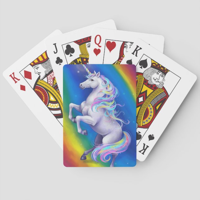 Baraja De Cartas Unicornio con Arcoíris (Reverso)