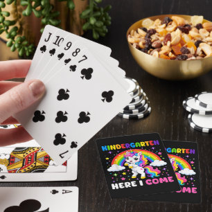 Baraja De Cartas Unicornio de jardín de infantes aquí vengo De vuel