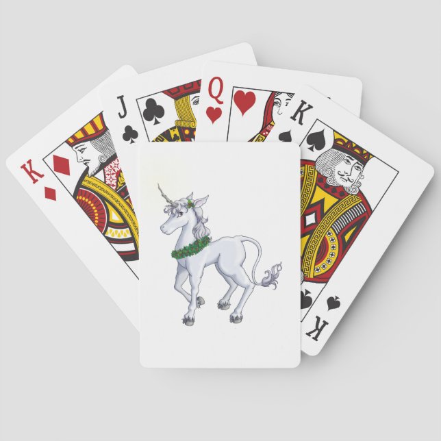Baraja De Cartas Unicornio del navidad (Reverso)
