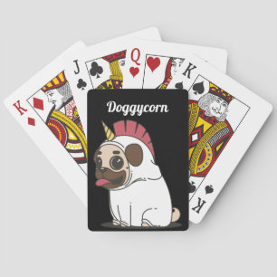 Baraja De Cartas Unicornio divertido - Doggycorn