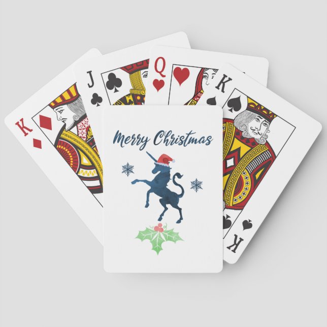 Baraja De Cartas Unicornio Navidades (Reverso)