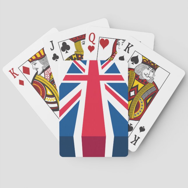 Baraja De Cartas Union Jack, bandera británica en 3D (Reverso)