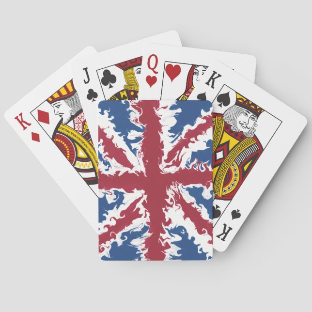 Baraja De Cartas Union Jack Liquid Art (Reverso)