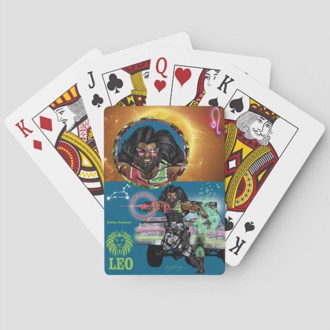 Baraja De Cartas Universo zodiaco - Leo - Tarjetas de reproducción  (Reverso)