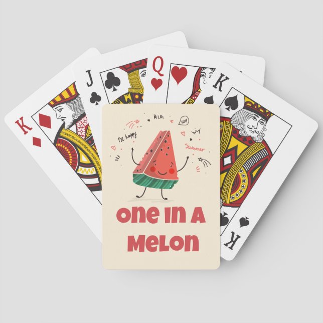 Baraja De Cartas Uno en un melón - Diseño de tarjetas para jugar a  (Reverso)