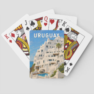 Baraja De Cartas Uruguay Casapueblo Ilustración Arte de Viaje Vinta