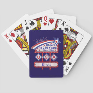 Baraja De Cartas USA 250 personalizado - Marquee retro patriótico