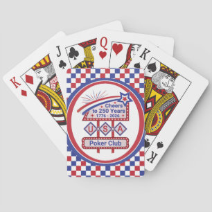 Baraja De Cartas USA 250 personalizado - Marquee retro patriótico