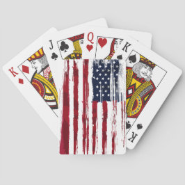 Baraja De Cartas USA Flag Patriotic American Red White Blue
