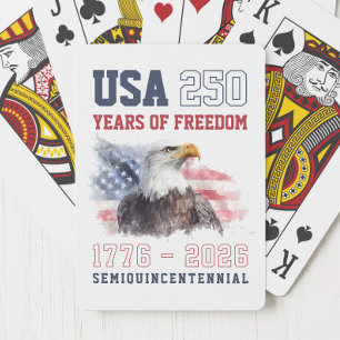 Baraja De Cartas USA Rojo Blanco y Azul 250 Aniversario de América