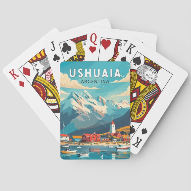 Baraja De Cartas Ushuaia Argentina Viaje de arte (Reverso)
