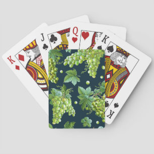 Baraja De Cartas Uva verde: Patrón oscuro de acuarela
