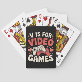 Baraja De Cartas V Es Para Videojuegos Divertido Día de San Valentí