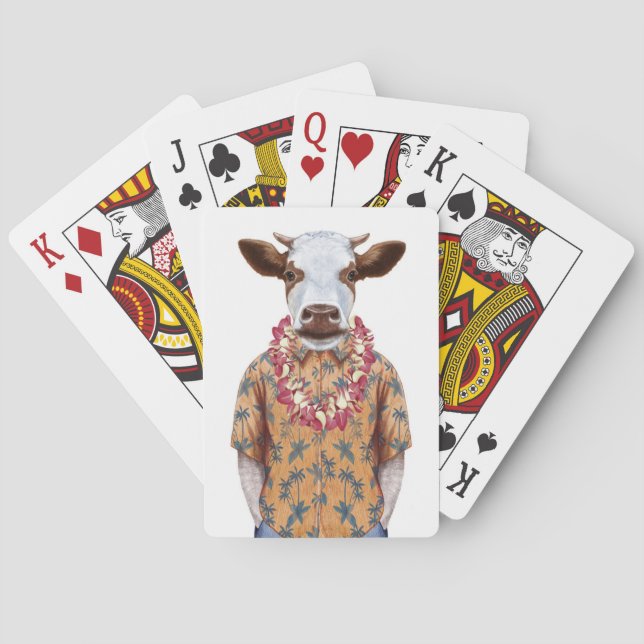 Baraja De Cartas Vaca Camisas de Hawái (Reverso)