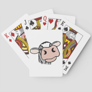 Baraja De Cartas vaca de dibujos animados negro blanco rosa beso gr