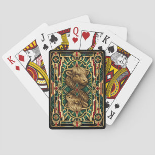 Baraja De Cartas Vaca de las Tierras Altas, Fauna Art Déco