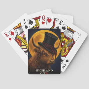 Baraja De Cartas Vaca de las Tierras Altas Sombrero Alto Gótico Sur