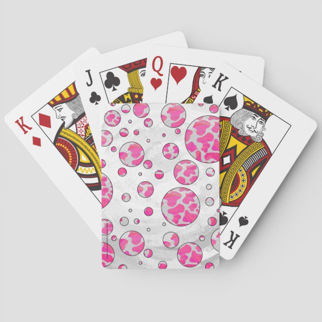 Baraja De Cartas Vaca de Lunares Rosa y Blanca (Reverso)