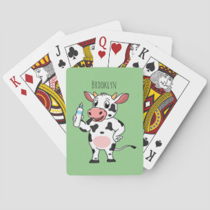 Baraja De Cartas Vaca feliz con personalizado de biberón
