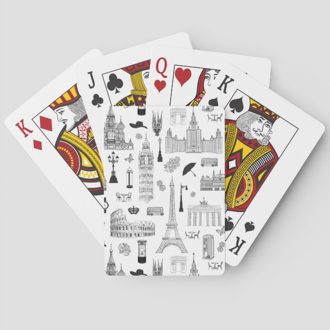 Baraja De Cartas Vacaciones en el modelo de Europa (Reverso)