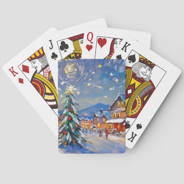 Baraja De Cartas Vacaciones en Winter Village (Reverso)