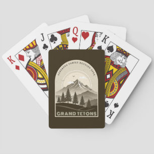 Baraja De Cartas Vacaciones familiares en Retro Mountain Brown ID11