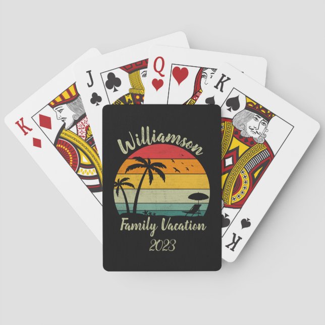 Baraja De Cartas Vacaciones familiares personalizadas (Reverso)