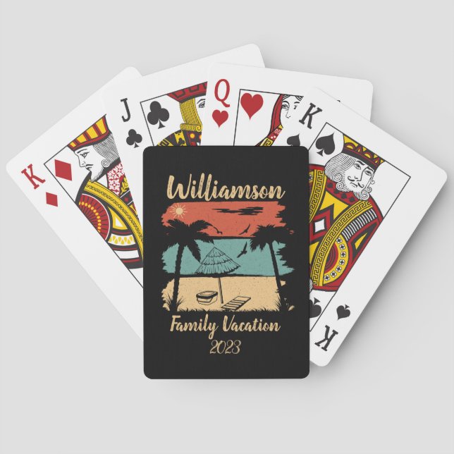 Baraja De Cartas Vacaciones familiares personalizadas (Reverso)