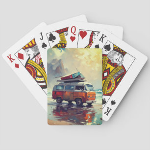 Baraja De Cartas Vacaciones Hippie en una Furgoneta Vintage