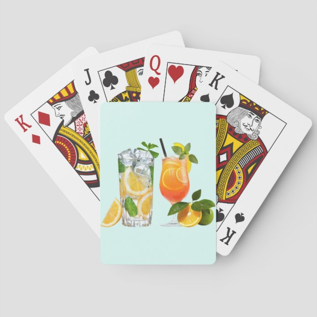 Baraja De Cartas Vacaciones Jugando Tarjetas Cocktails vacaciones d (Reverso)