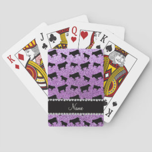 Baraja De Cartas Vacas purpúreas claras conocidas personalizadas
