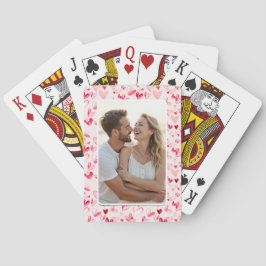 Baraja De Cartas Valentine Hearts Whimsical Watercolor Pink Red