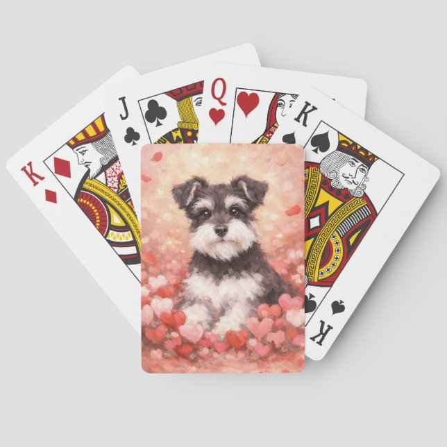 Baraja De Cartas Valentine Schnauzer with Hearts (Reverso)